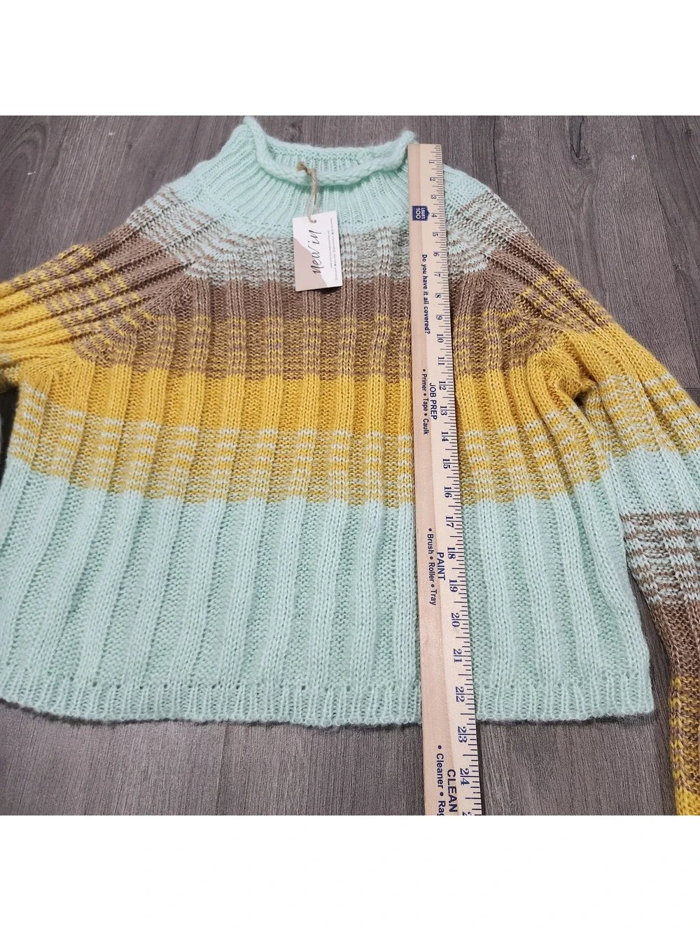 New In Multicolor Ribbed Knit Sweater Size Large NWT